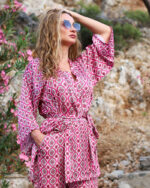 Komplekt Saten Kimono Pantalon Ciklama Pilini 0216000485 1