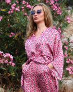 Komplekt Saten Kimono Pantalon Ciklama Pilini 0216000485 2
